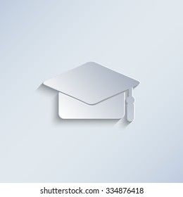 Graduation cap - paper vector icon