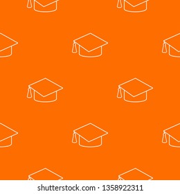 Graduation cap pattern vector orange for any web design best