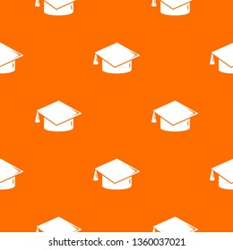 Graduation cap pattern vector orange for any web design best