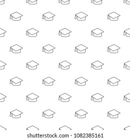 Graduation Cap Pattern Vector Seamless Repeating For Any Web Design