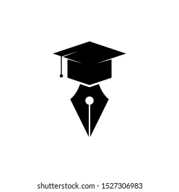Graduation Cap and pen icon graphic design template simple illustration