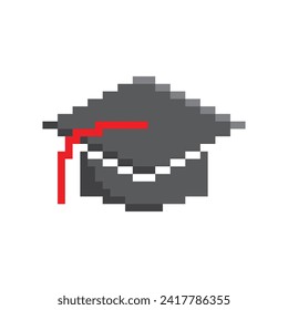  Graduación de imagen de píxel icono vector 8 bits marca de juego plantilla de logotipo de la compañía 