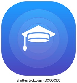 Graduation Cap Purple - blue circular UI/UX App Icon / Logo Design