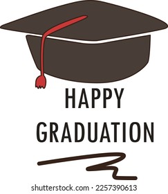 Tapa de graduación con cuerda roja colgando