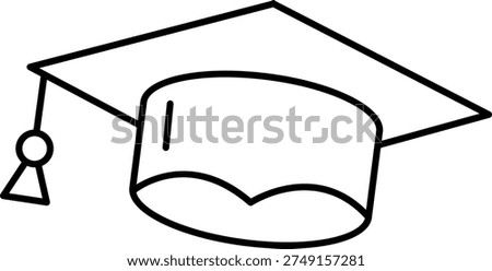 Graduation cap and rolled diploma icon set