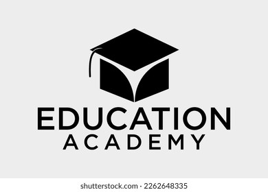 tapón de graduación con sombra. ilustración vectorial moderna de estilo de logotipo