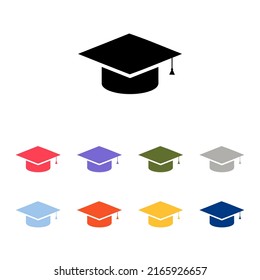 Graduation Cap Sign Icon Higher Education Stock Vector (Royalty Free ...