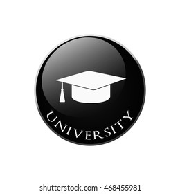 Graduation cap sign icon. Higher education symbol. Graphic design element.
