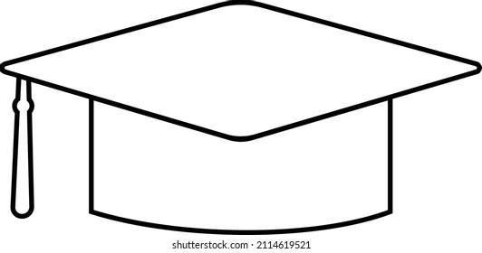 Graduation cap sign on white background