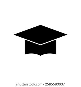 Graduation Cap Silhouette Icon Design