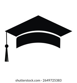 Graduation Cap Silhouette Icon Design vector illustration