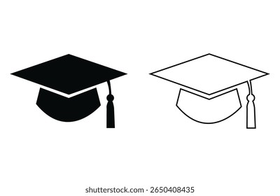 Graduation cap silhouette icon vector