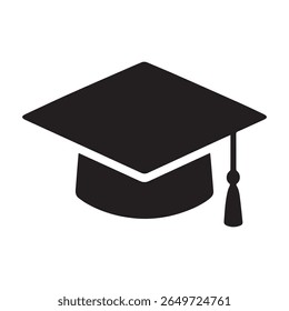 Graduation Cap Silhouette on white background