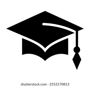 Graduation cap silhouette vector art 