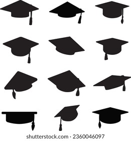 Graduation Cap Silhouette Vector Pack