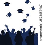 Graduation cap silhouette vector style art illustration 