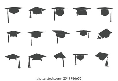 Graduation cap silhouette, Graduation cap vectors, Graduation hat vectors, Graduation hat silhouette, Cap silhouette
