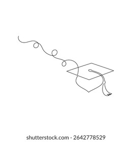 The graduation cap in single line art simply represents success and new beginnings.