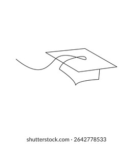 The graduation cap in single line art simply represents success and new beginnings.
