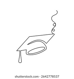 The graduation cap in single line art simply represents success and new beginnings.