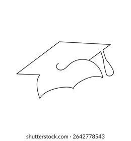 The graduation cap in single line art simply represents success and new beginnings.