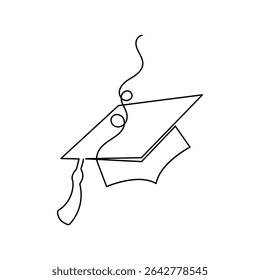 The graduation cap in single line art simply represents success and new beginnings.