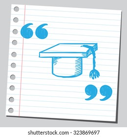 Graduation cap in speech quotes