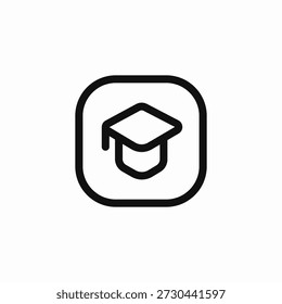 boné de graduação quadrado ícone sinal vetor