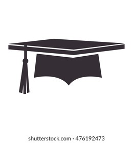 graduation cap student hat achievement education silhouette vector illustration