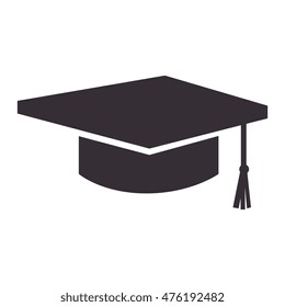 graduation cap student hat achievement education silhouette vector illustration
