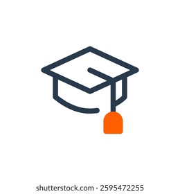 Graduation Cap for Study Abroad Vector Icon