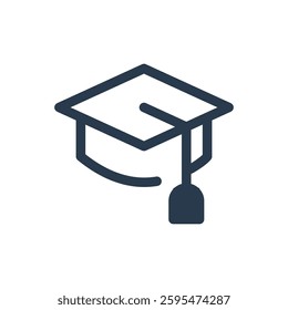 Graduation Cap for Study Abroad Vector Icon