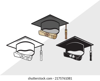 Graduation Cap SVG Printable Vector Illustration