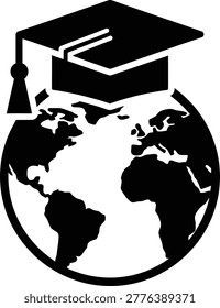 Graduation Cap Symbolizing Global Education and Unity