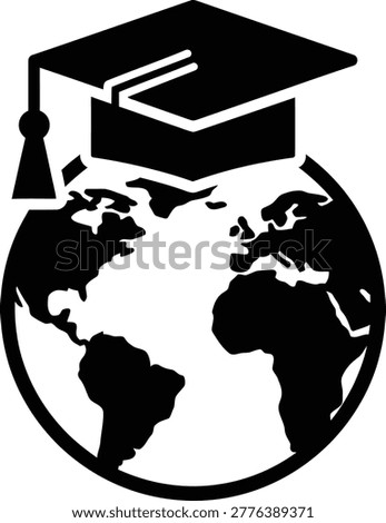 Graduation Cap Symbolizing Global Education and Unity