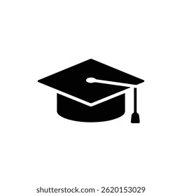 Graduation Cap with Tassel Flat Icon Representing Academic Achievement