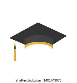 Graduation cap with tassel icon isolated on a white background