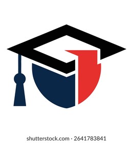 Graduation cap with tassel isolated on white background