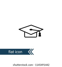 Graduation cap with tassel vector icon
