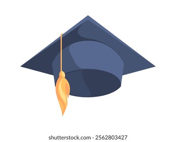 Graduation cap with tassel vector illustration