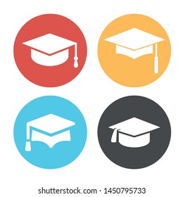 Graduation cap variant icon set