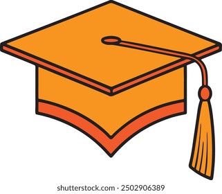 Graduation cap vector art with a white background