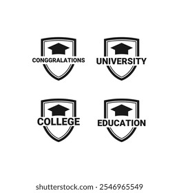 Diseño de Vector de casquillo de graduación, casquillo de graduación, felicitaciones por la graduación, símbolo, ilustración