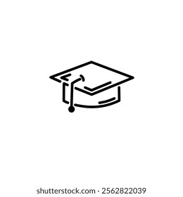 graduation cap vector with dotted line style. eps format vector. graduation and education