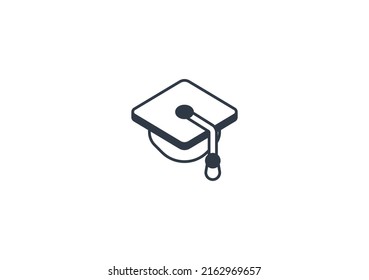Graduation Cap vector flat emoticon. Isolated Graduation Cap illustration. Graduation Cap icon