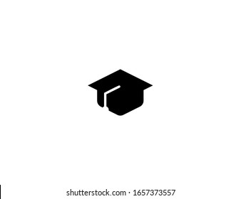 Graduation Cap vector flat icon. Isolated student cap emoji illustration 
