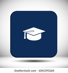Graduation cap vector icon 
