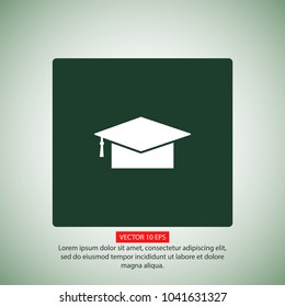 Graduation cap vector icon 