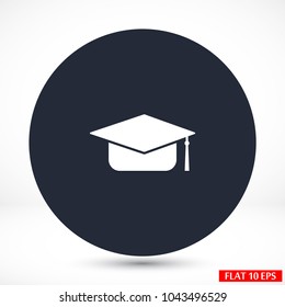 Graduation cap vector icon 