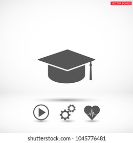 Graduation cap vector icon 